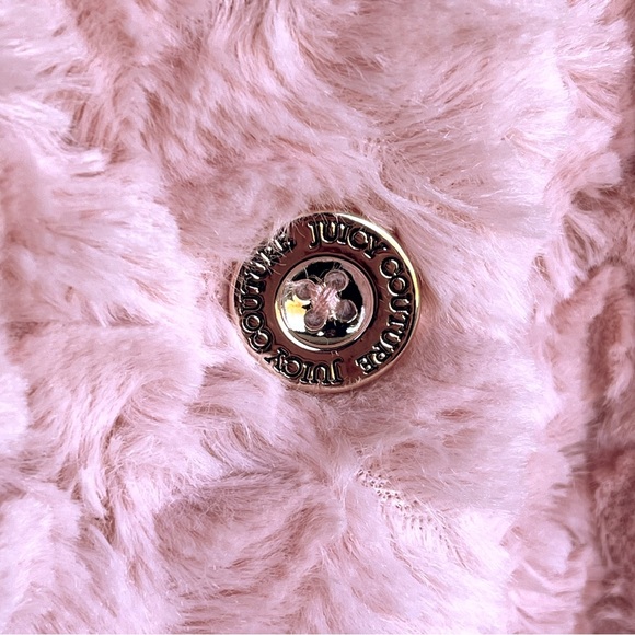 Juicy Couture Kids Pink Plush Soft Pink Faux Fur Jacket Coat Cozy Warm Size 4T - Picture 6 of 10